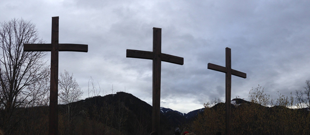 Three Crosses on Hill